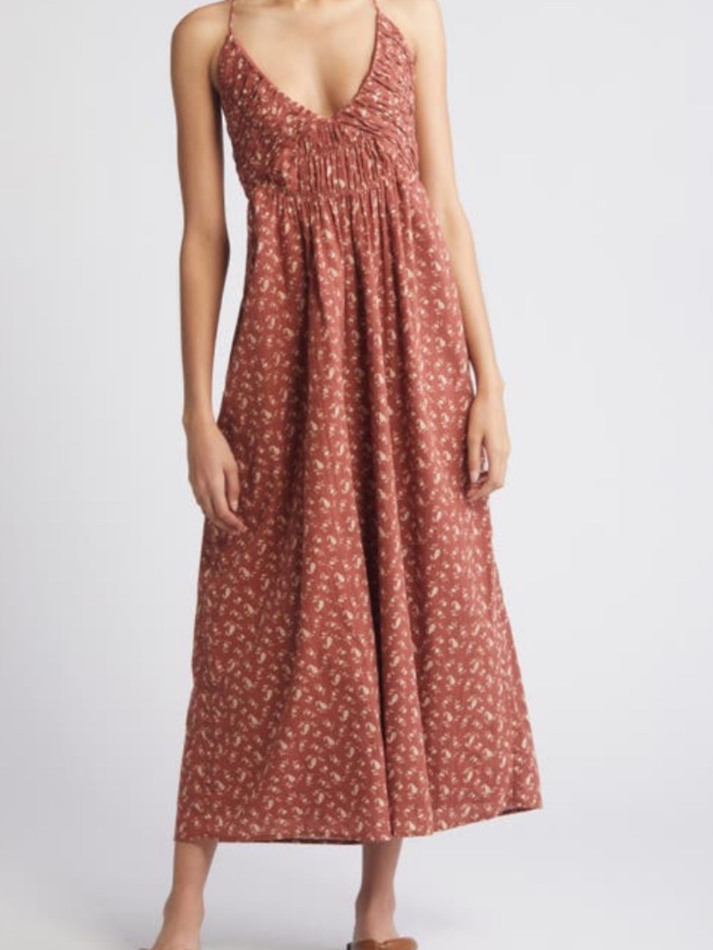Treasure & bond smocked floral midi dress